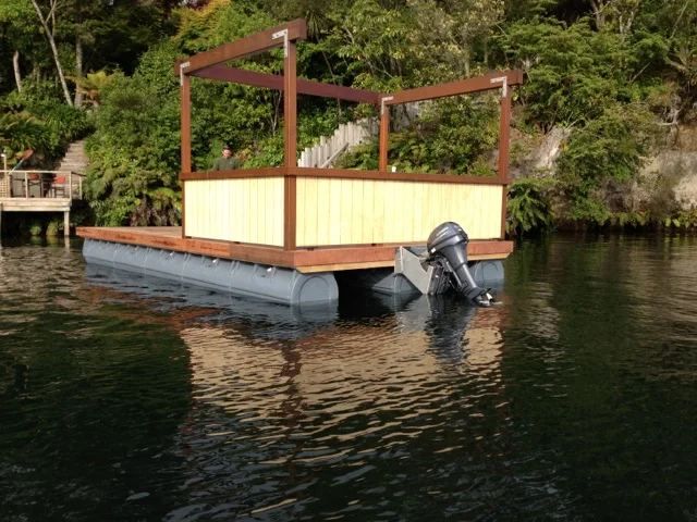Platform with timber frame and outboard