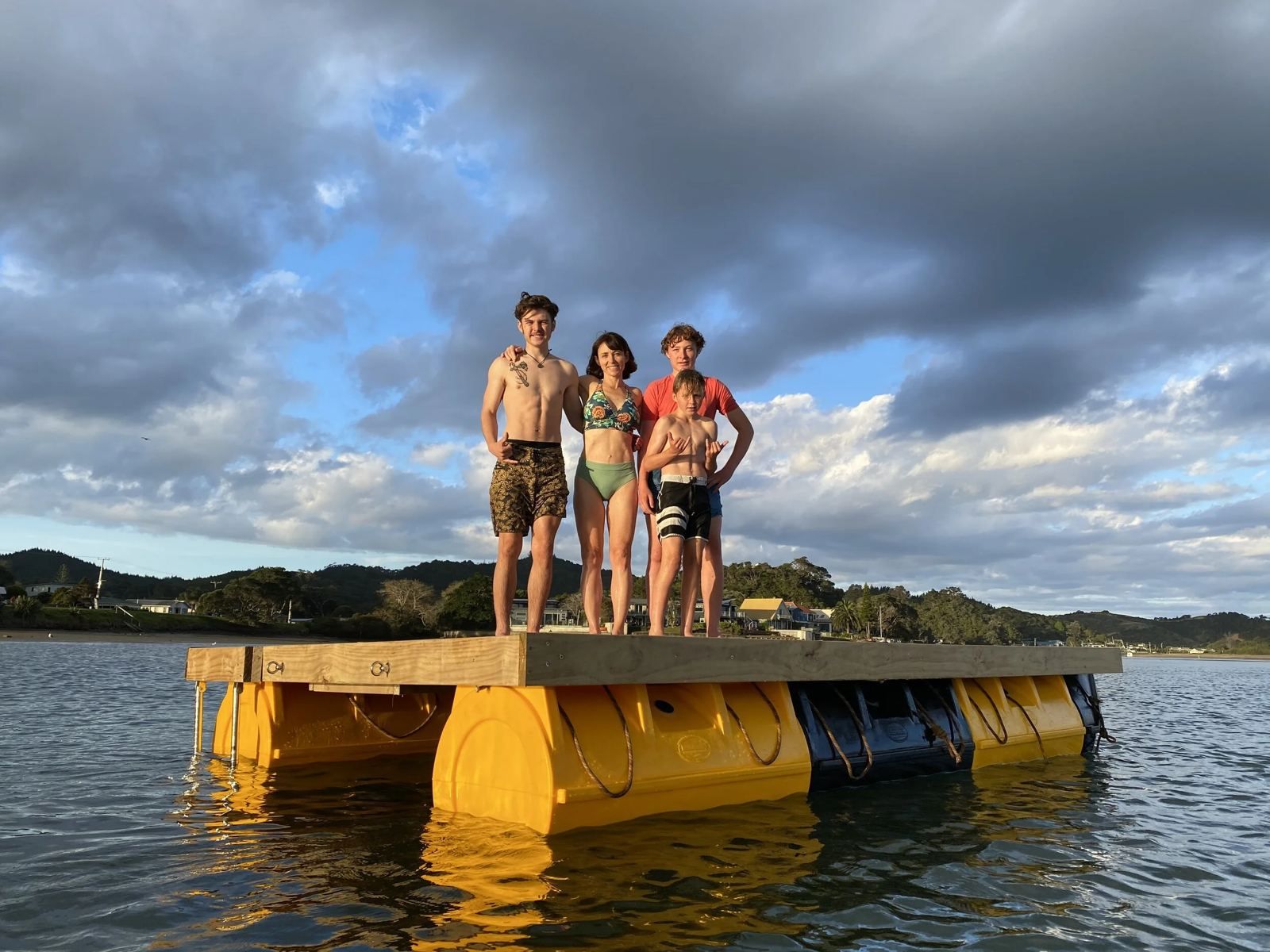 Ngaruru swim raft on yellow pods