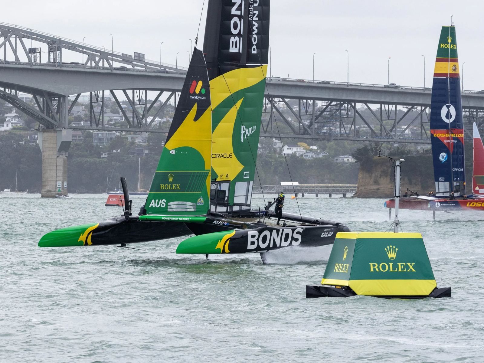 Pontoonz marker boat at a SailGP regatta